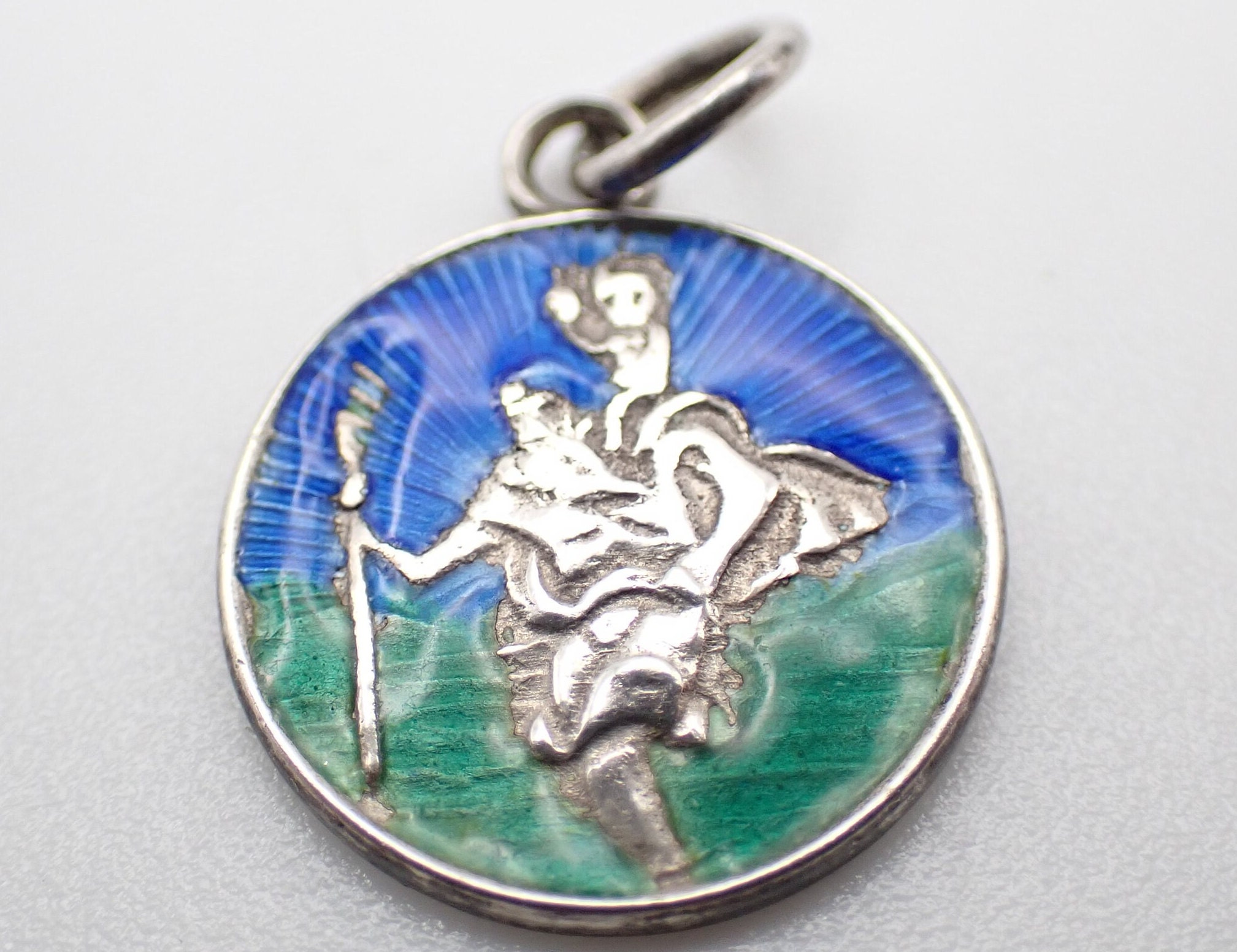 St christopher hotsell blue necklace