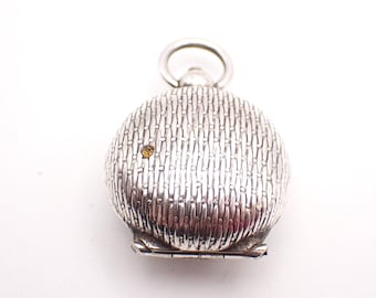 Antikes Sterlingsilber überzogener Sovereign-Münzen-Geldhalter gewebter Effekt-Satz mit gelbem Edelstein 3,3 cm 1,29 "