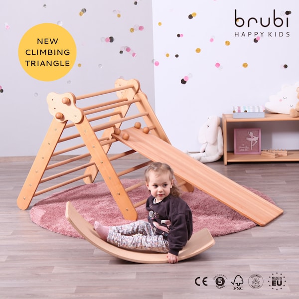 Montessori climbing gym for kids and toddlers - NEW!!! Better Climbing Triangle BRUBI - Ramp - Balance board