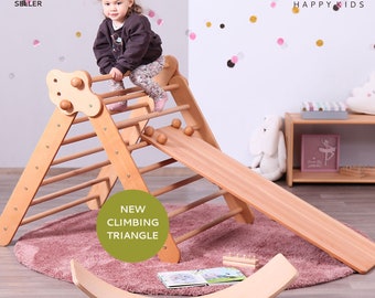 BIG set of 3: NEW!!! Better Climbing Triangle BRUBI + Ramp + Rocking Board / Foldable with adjustable angle