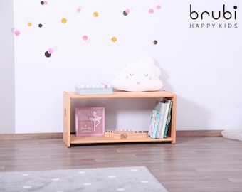 MONTEshelf Midi / Kinderzimmer Regal / Kleinkind Spielzeug Regal / Bücherregal / MASSIVHOLZ