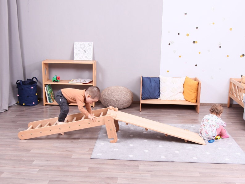 Ladder and Climbing/Sliding Board accessories for Climbing triangle / Montessori climbing gym for kids and toddlers / Leiter und Rutche image 6