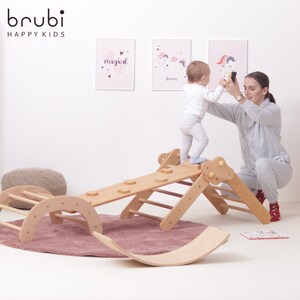 BABY SET of 3: New Better Baby Climbing Triangle BRUBIRampBaby Climbing Arch / Kletterdreieck mit Rutche und Kletterbogen zdjęcie 3