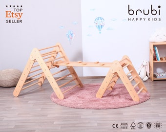 BIG SET of 3: Big Climbing Triangle + Baby Climbing Triangle + Sliding Ramp