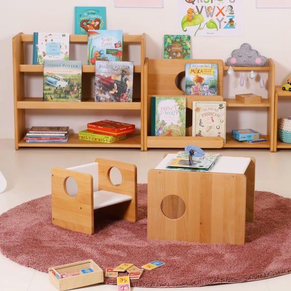 Children's solid wood table and chairs hot sale