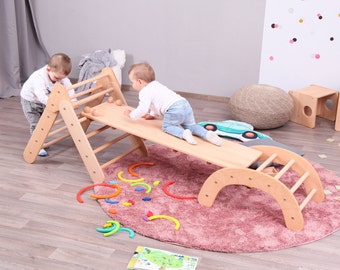 Kletterset: Buchenholzdreieck, Rampe & Bogen