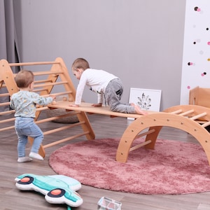 BIG SET of 3: Big Climbing Triangle + Ramp + Big Climbing Arch / Kletterdreieck mit Rutche und Kletterbogen