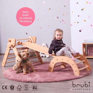 JUEGO DE 3 BEBÉS: Nuevo Better Baby Triángulo de escalada BRUBIRampaArco de escalada para bebés / Kletterdreieck mit Rutche und Kletterbogen imagen 1