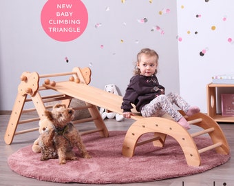 BÉBÉ LOT de 3 : Nouveau !!! Triangle d'escalade Better Baby BRUBI + rampe + arche d'escalade / Kletterdreieck mit Rutche und Kletterbogen