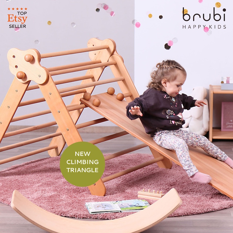 BIG set of 3: NEW Better Climbing Triangle BRUBI Ramp Rocking Board / Foldable with adjustable angle image 2