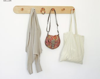 Hakenleiste aus Buchenholz | Minimalistischer Organizer für den Eingangsbereich