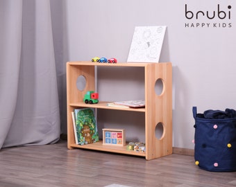 MONTEshelf EXTRA GRANDE / Estantes de guardería / Estante de juguetes para niños pequeños / Estantería / Madera maciza