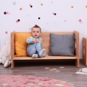 Montessori kubus stoel en tafel VOLLEDIG MASSIEF HOUT afbeelding 3