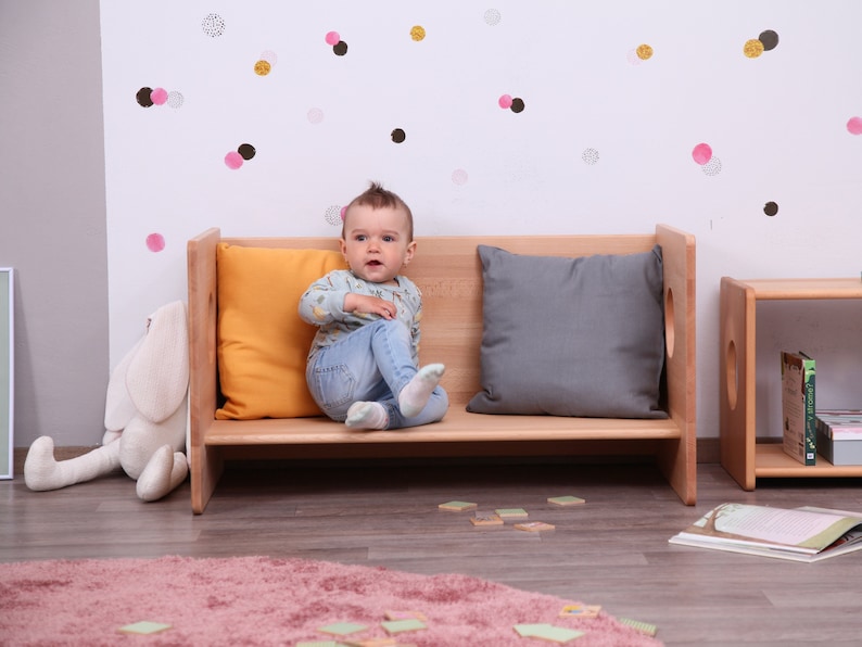 Montessori kubus stoel en tafel VOLLEDIG MASSIEF HOUT afbeelding 3