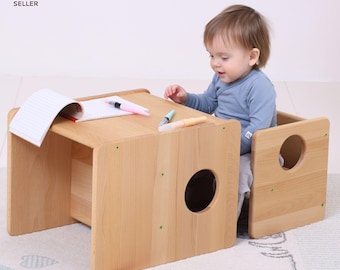 Montessori Cube Stühle - erster Stuhl und Tisch - FULL SOLID HOOD