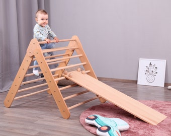 Opvouwbare beukenhouten klimdriehoek met helling