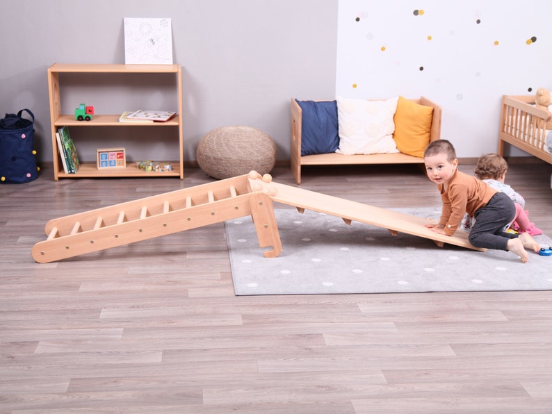 Ladder and Climbing/Sliding Board accessories for Climbing triangle / Montessori climbing gym for kids and toddlers / Leiter und Rutche image 4