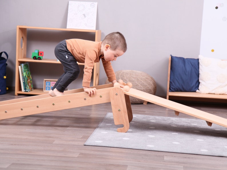 Ladder and Climbing/Sliding Board accessories for Climbing triangle / Montessori climbing gym for kids and toddlers / Leiter und Rutche image 2