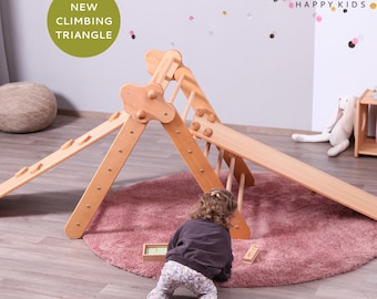 BIG set of 3: NEW!!! Better Climbing Triangle BRUBI with two Ramps / Foldable with adjustable angle / Kletterdreieck mit Rutche