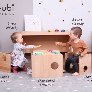 Montessori Cube Stühle erster Stuhl und Tisch FULL SOLID HOOD Bild 2