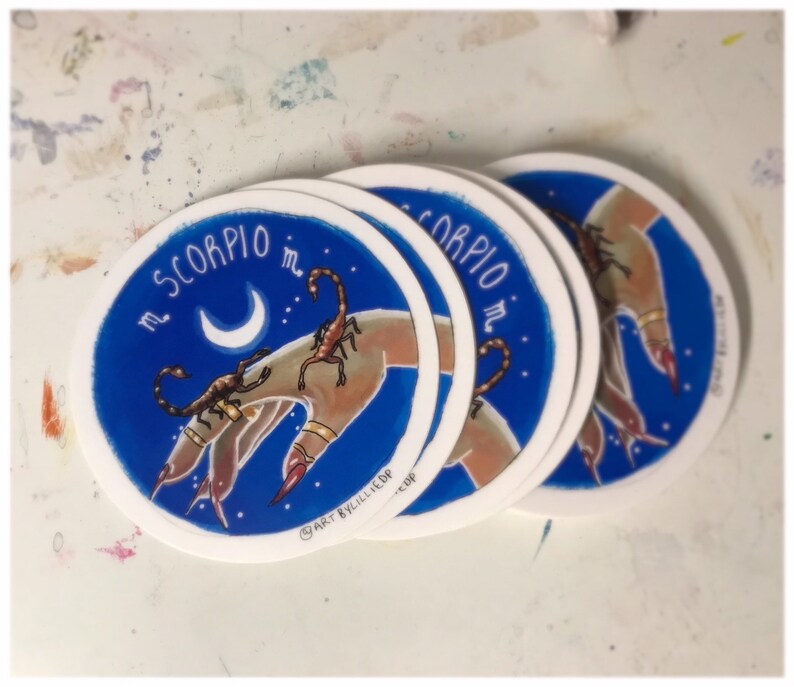 Scorpio Stickers Etsy