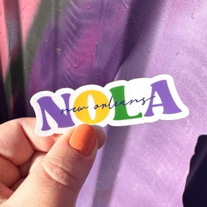 NOLA New Orleans Sticker // Vinyl Die-cut Sticker // Waterproof Sticker // Notebook // NOLA Gift // Scrapbook Sticker // Decal // Mardi Gras