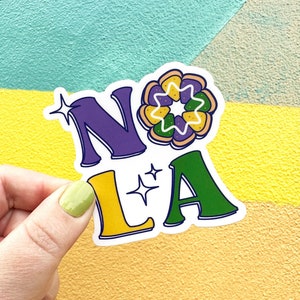 NOLA King Cake Sticker // Vinyl Die-cut Sticker // Scrapbook Sticker // NOLA Gift // Mardi Gras // New Orleans // Decal // Carnival