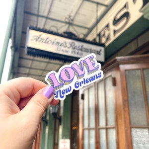Love New Orleans Sticker, NOLA Vinyl Decal, Waterproof