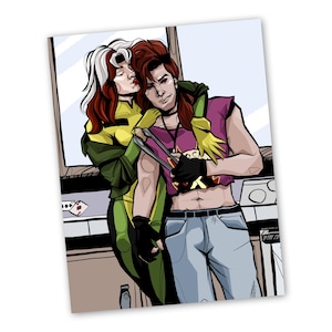 Rogue & Gambit Art Print | X-Men 97 Poster
