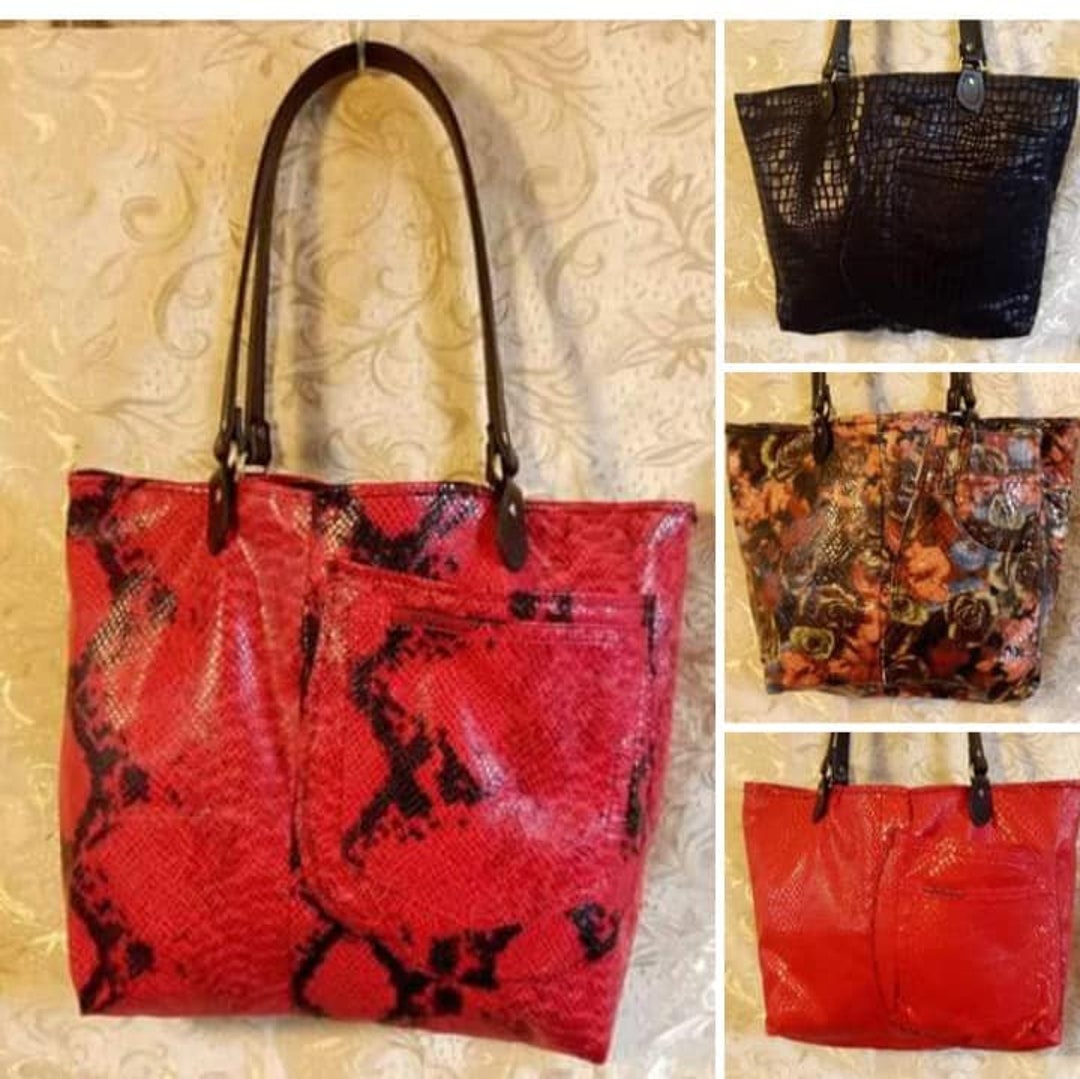 Purse & Over the Shoulder Bagred Navy Blue Floral Print Etsy