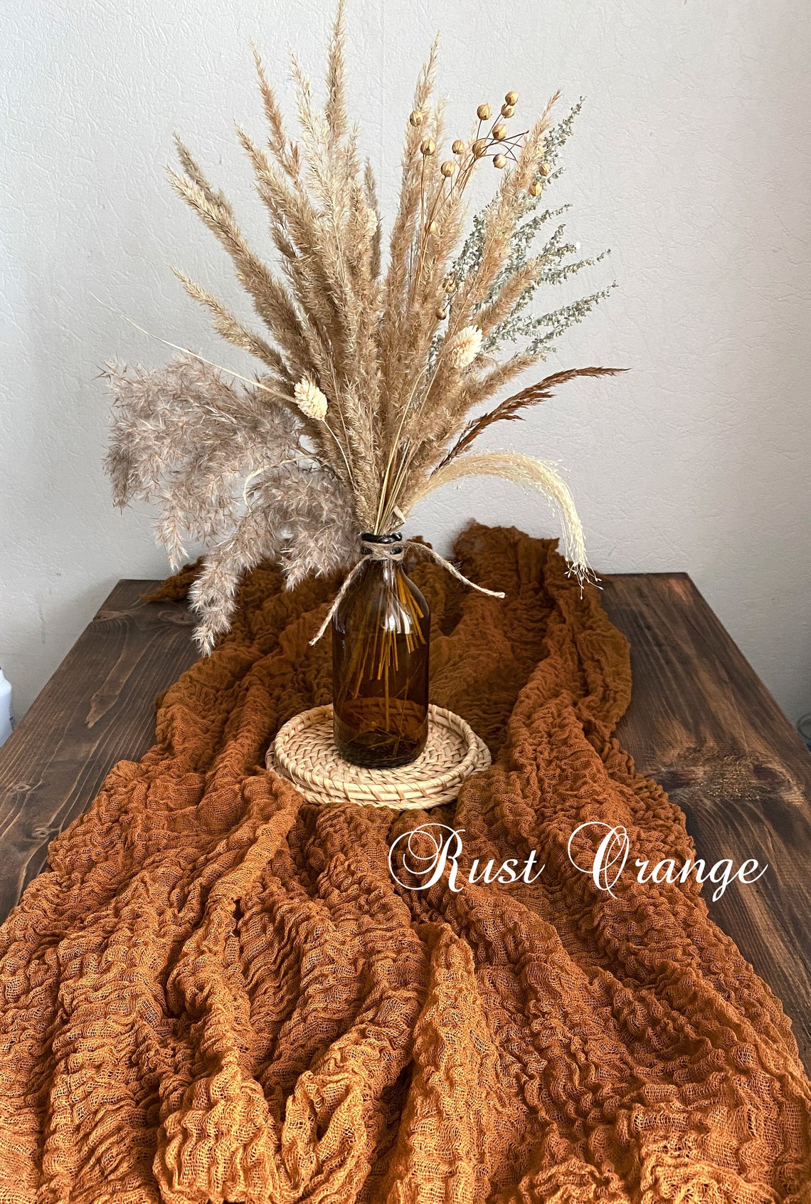 Terracotta Table Runner Cheesecloth Rustic Wedding Decor Etsy