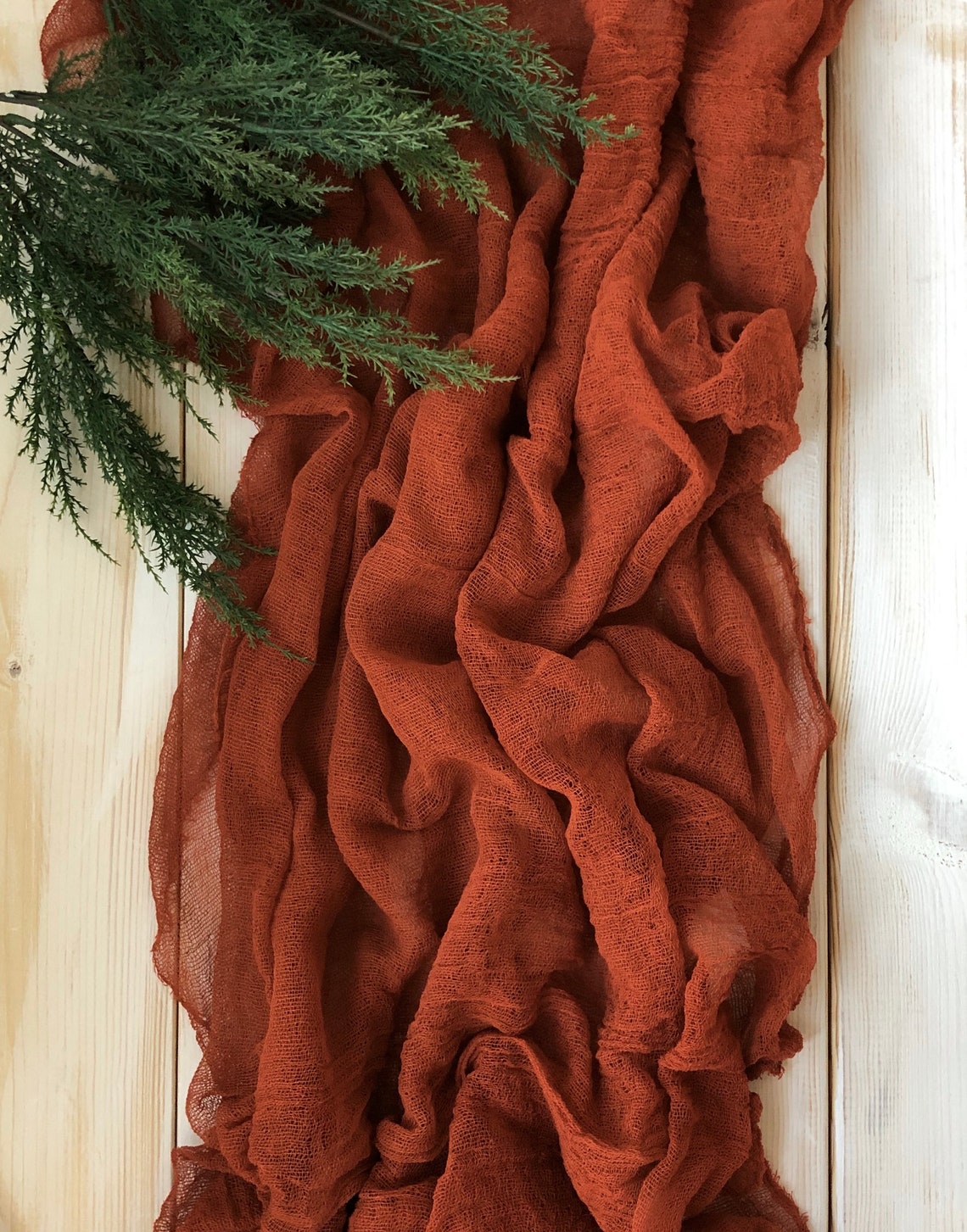 Terracotta Table Runner Cheesecloth Rustic Wedding Decor Etsy