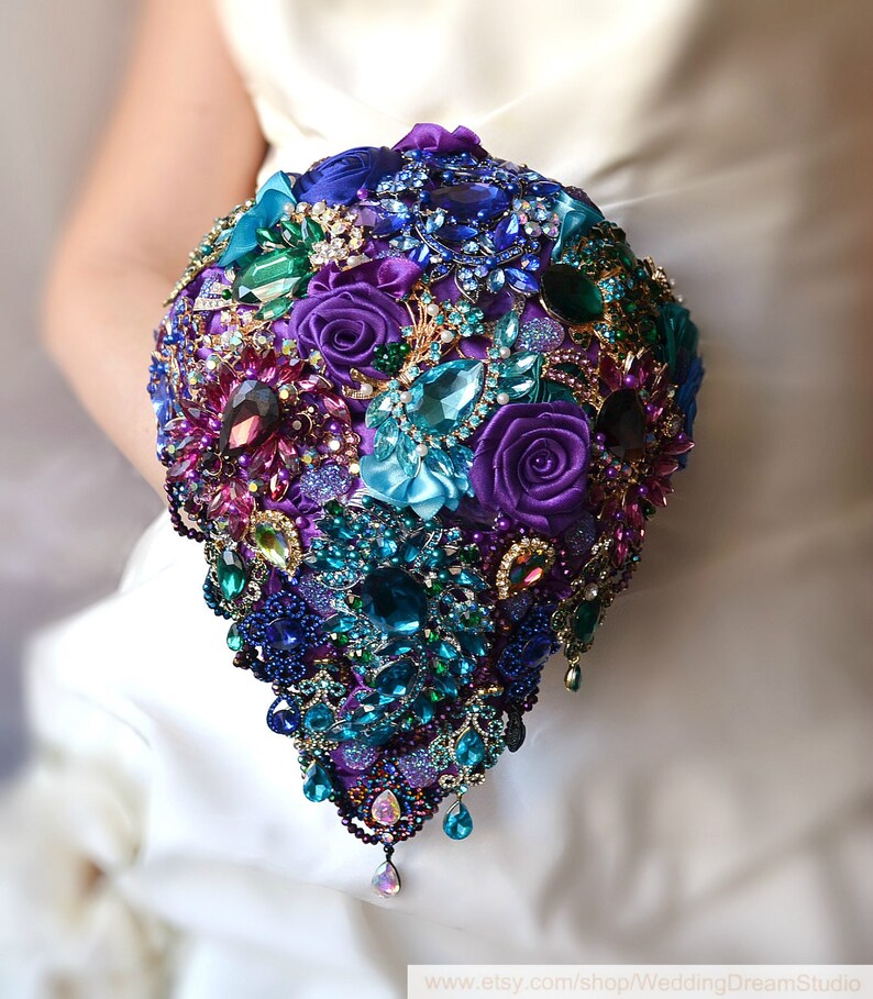 Plum and Turquoise Wedding Dress