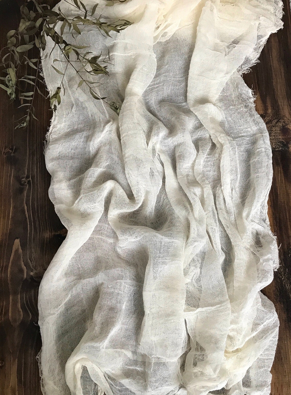 Ivory Table Runner Cheesecloth Rustic Wedding Decor Table Hand Etsy