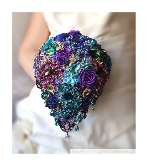 Wedding Bouquet Peacock Brooch Bouquet Wedding Dress Jewelry Etsy