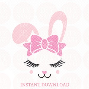 Easter Bunny Face SVG | Cute Bunny Clip Art for Easter Shirts | Bunny Cut Files for Cricut & Silhouette