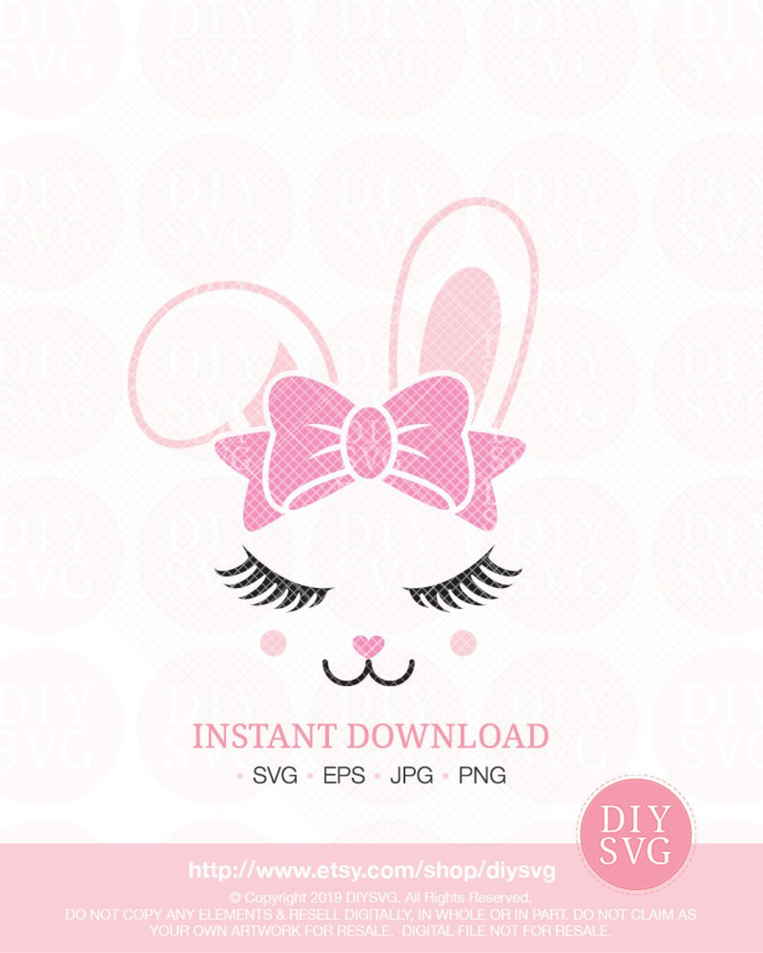 Bunny Svg Bunny Face Svg Easter Bunny Svg Easter Svg Bunny Clip Art