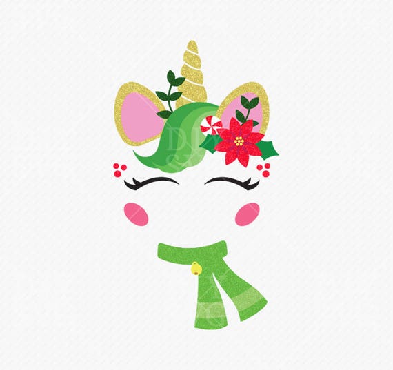 Download christmas unicorn svg christmas unicorn face unicorn clip ...