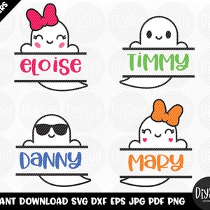 spooky svg, halloween svg, ghost svg, cute, ghost, name frame svg, halloween shirt svg, kids halloween svg, cute halloween, monogram svg