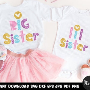 big sister trajes de hermana pequeña, hermana svg, hermana mayor, hermana pequeña, archivo svg para cricut, camisa de hermana mayor, camisa de hermana pequeña, svg