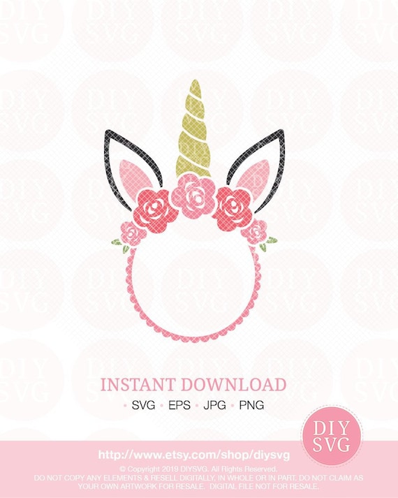 Download Unicorn Monogram Svg Unicorn Monogram Frame Svg Unicorn Etsy