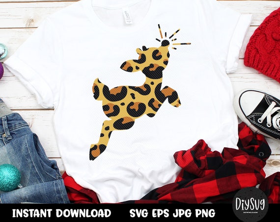 reindeer svg, leopard print svg, rudolph svg, christmas svg, christmas svg cutting file, cricut, rudolf, reindeer face svg, deer svg Il_570xn