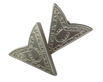 Copper Plated Horse Shoe Design Collar Tips