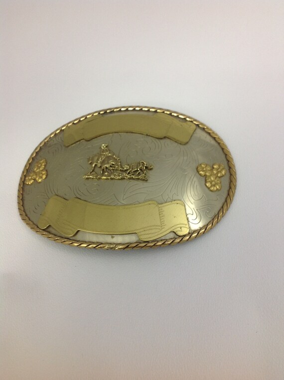 Western Belt Buckle - Vintage Belt Buckle - Trophy