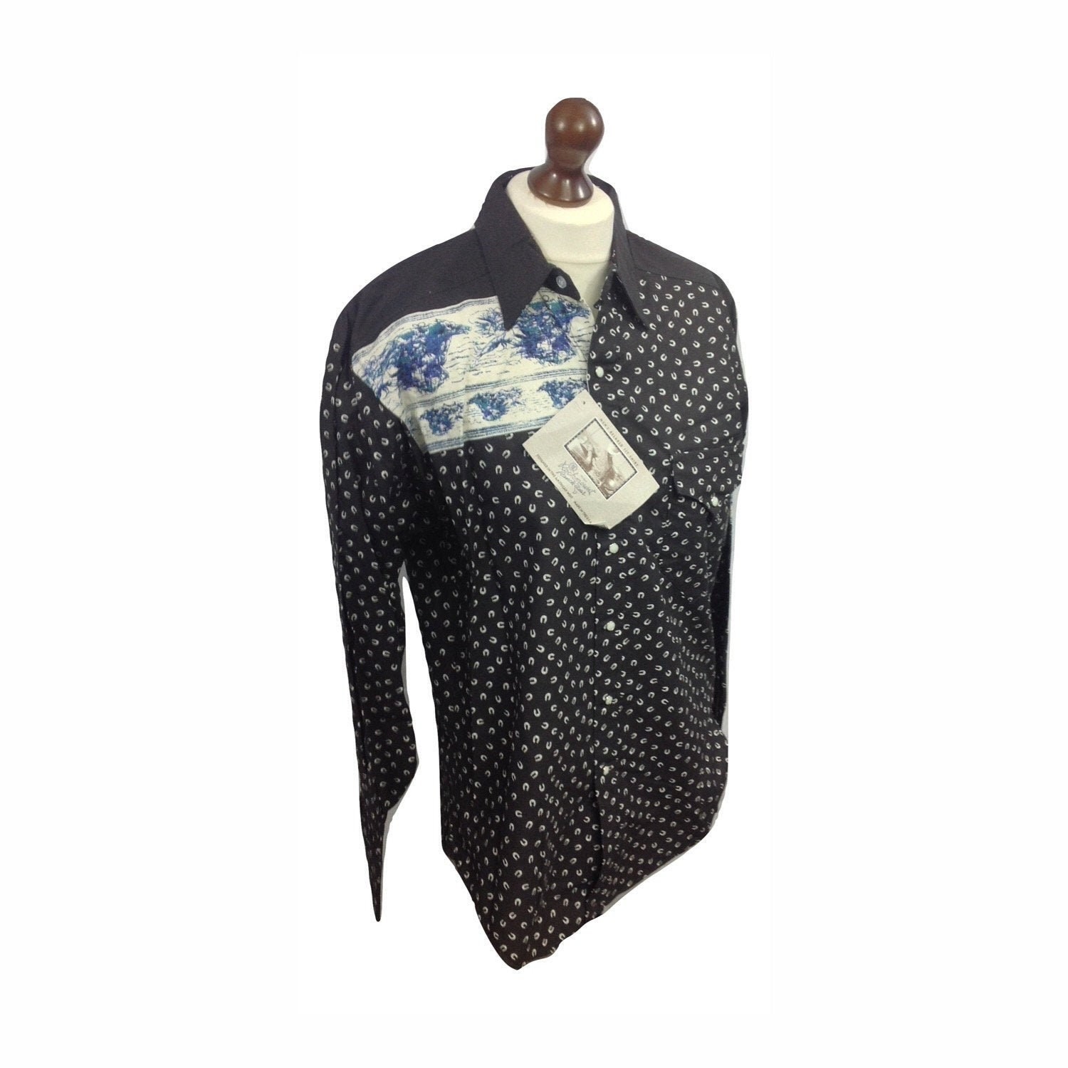 Image of Western Shirt - Vintage Cowboy By Rockmount Ranch Wear Styling Running Horses Print