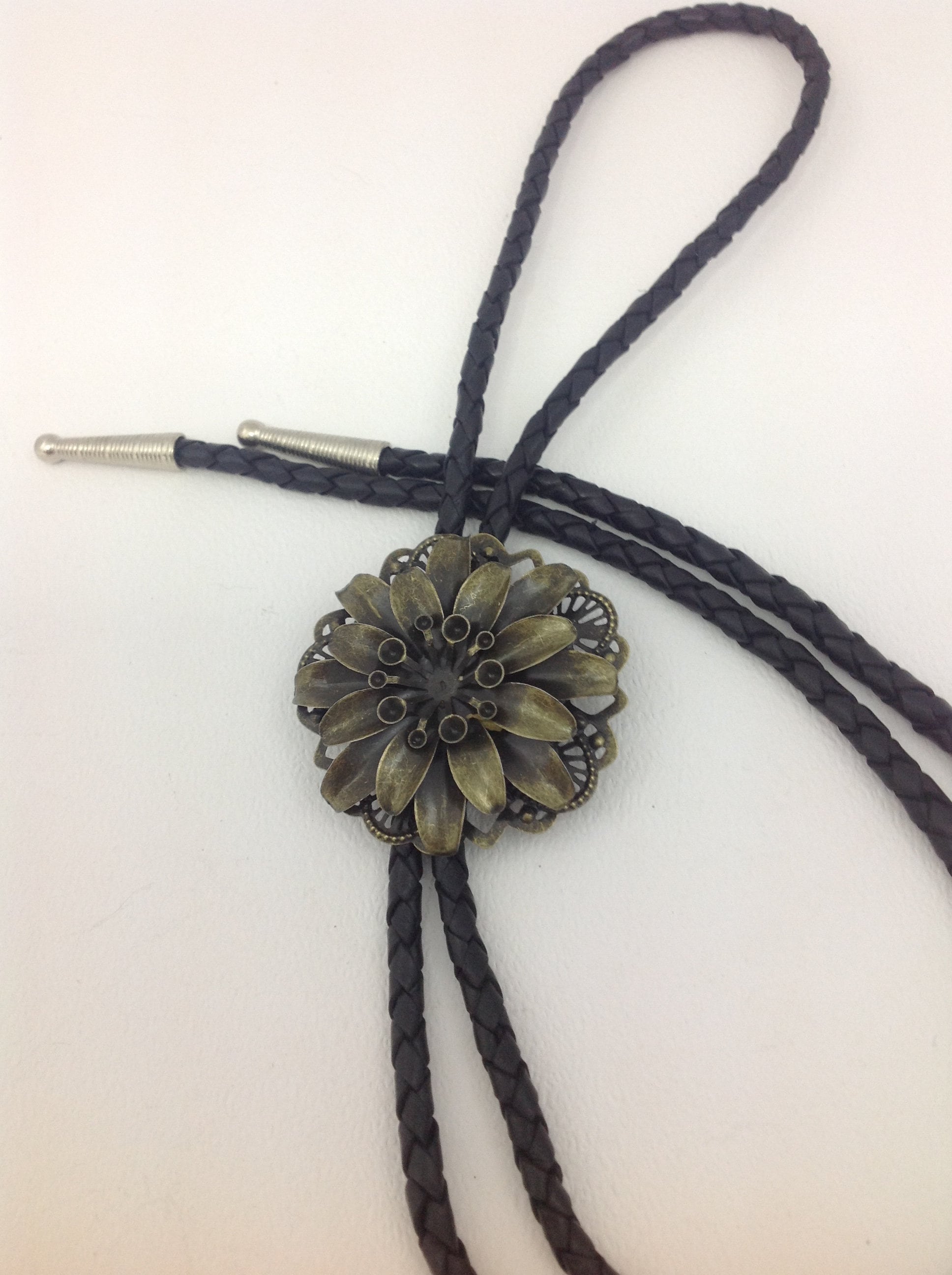 Bolo Tie Flower Style Bolo Tie Necklace Bootlace Tie Etsy