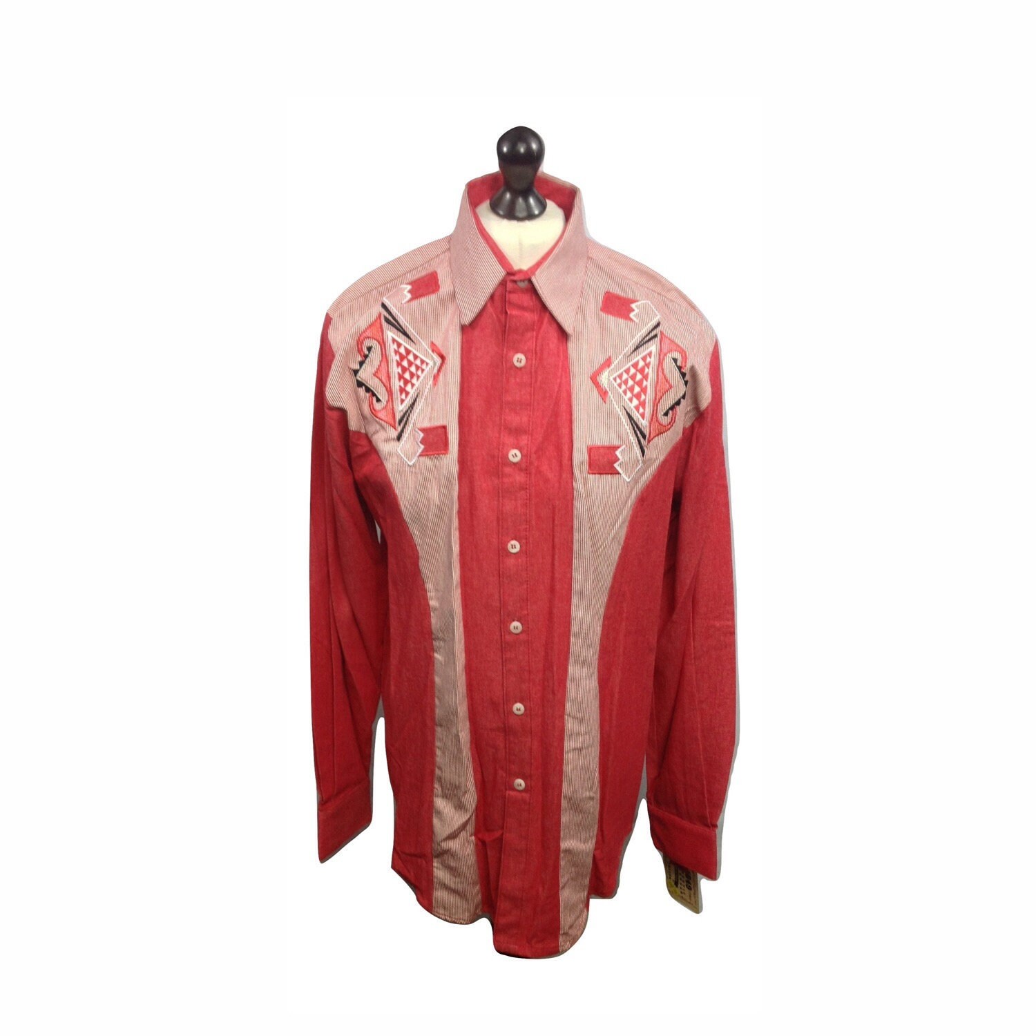 Image of Western Shirt - Vintage 1849 Embroided American Shirt Cowboy Styling
