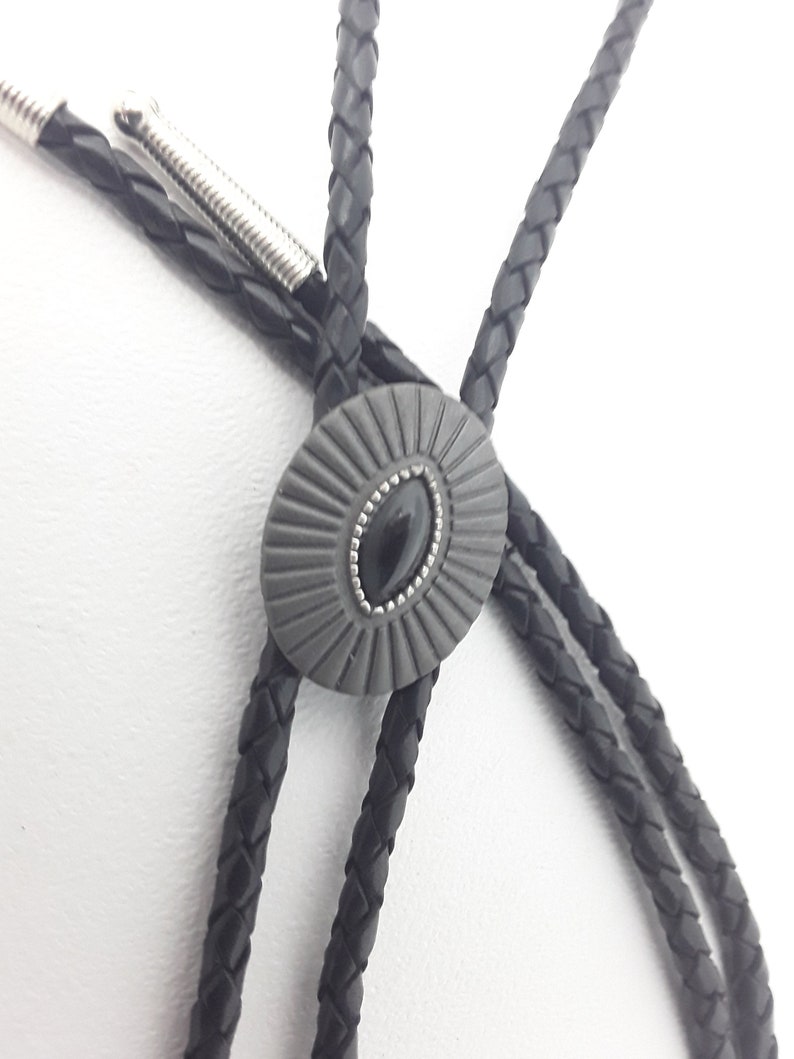 Western Bootlace Cowboy Tie Bolo Tie Bolo Tie Vintage Concho Style Bolo Tie Necklace Western Styling