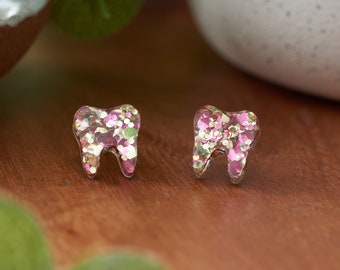 CHAMPAGNE BRUNCH | Tooth Earrings | Single Set | Dental Hygienist, Dental Assistant, Dentist, Student, Dental Gift