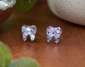 BIRTHDAY CAKE | Tooth Earrings | Single Set | Dental Hygienist, Dental Assistant, Dentist, Student, Dental Gift
